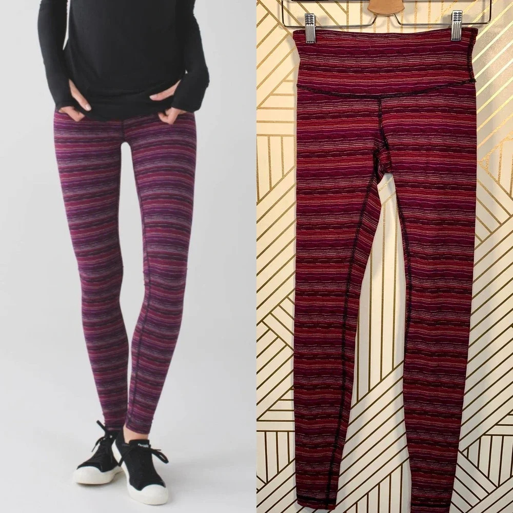Lululemon Wunder Under Pant III‎ Space Dye Plum